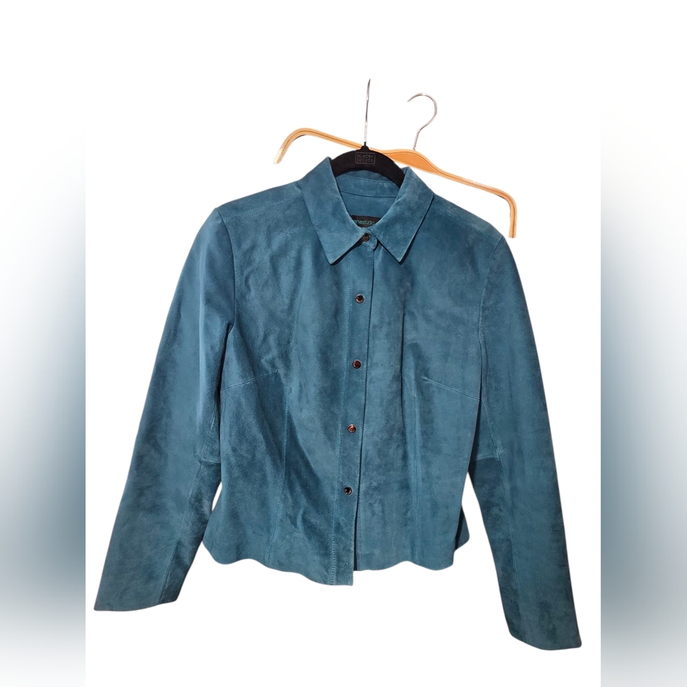 SienastudioTeal Suede Leather Women's Jacket Size 6 - Picture 6 of 11